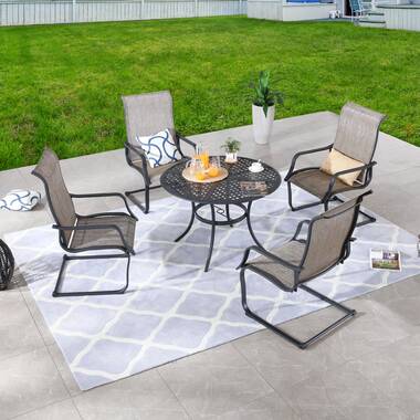 Canora Grey Rusi 4 Person Round Outdoor Dining Set Reviews